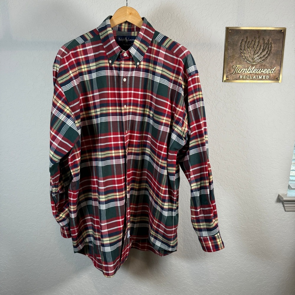 Ralph Lauren The Big Shirt Plaid Button Down Long Sleeve Men‎ Size M